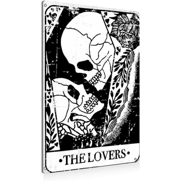 Halloween Decorations Tarot Cards The Lovers Metal Tin Sign Wall - Picture 1 of 6